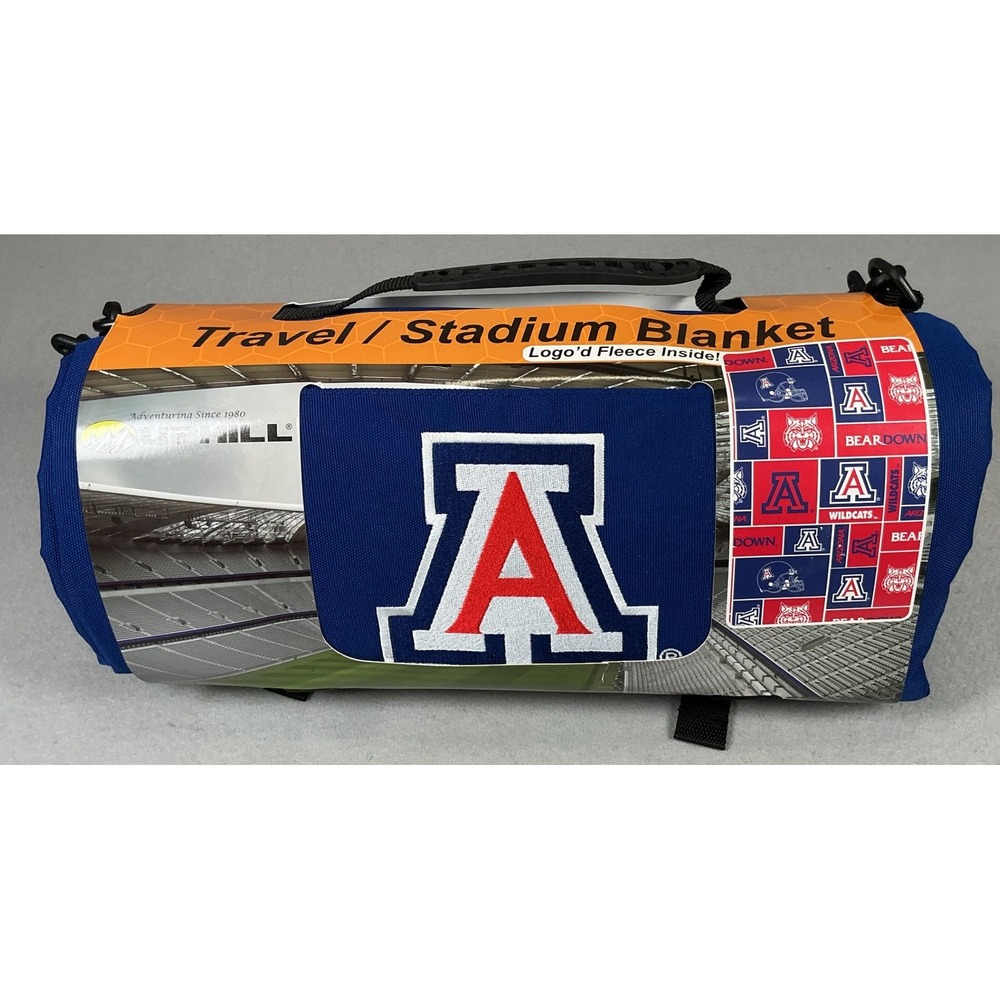 Arizona Wildcats U of A Stadium Blanket 65x55 Water Resistant Fleece Travel NCAA